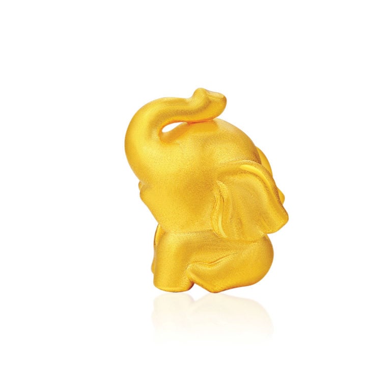 ELEPHANT OF PATIENCE 999 PURE GOLD CHARM BRACELET