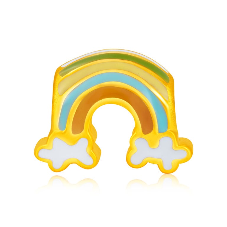 VIVID RAINBOW 999 PURE GOLD CHARM BRACELET