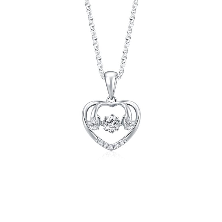 SK Wholehearted love dancing star diamond necklace for women