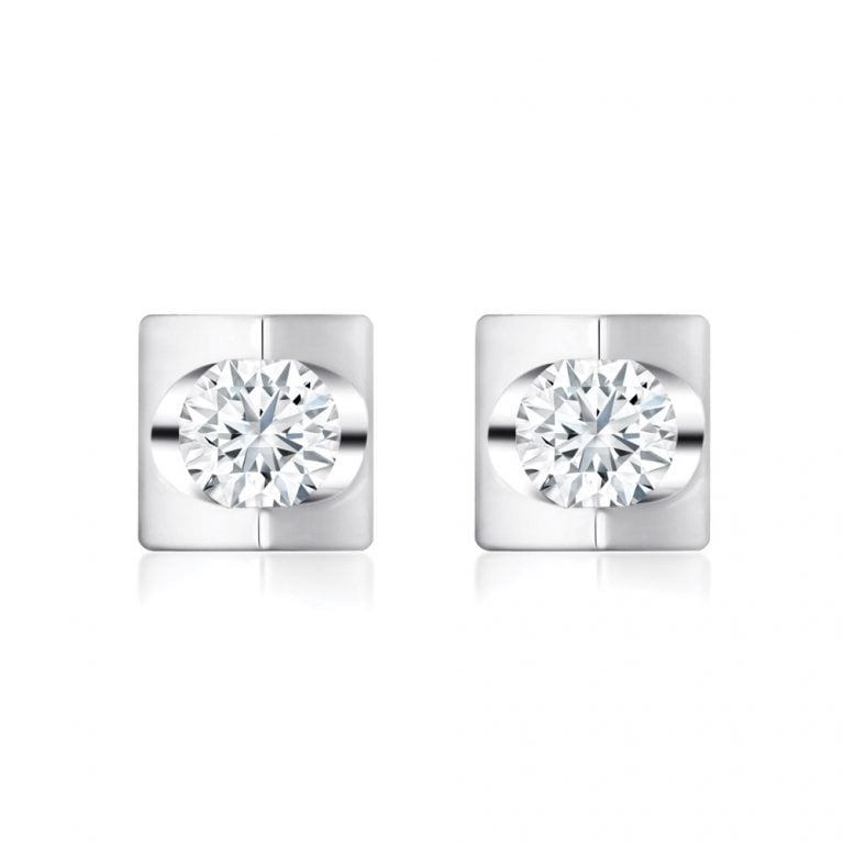Prismatic Square Diamond Earrings