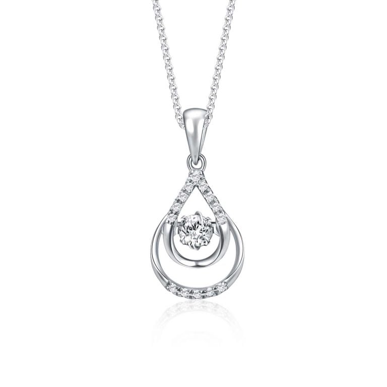 SK Droplets of love dancing star diamond necklace for women