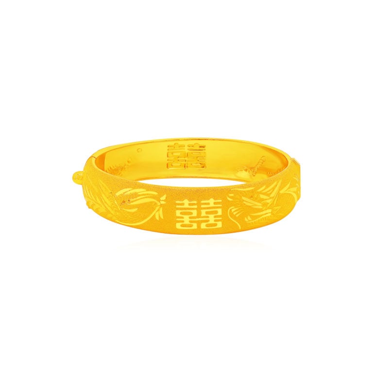 DRAGON & PHOENIX 999 PURE GOLD BANGLE