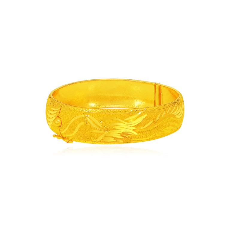 DRAGON & PHOENIX 999 PURE GOLD BANGLE