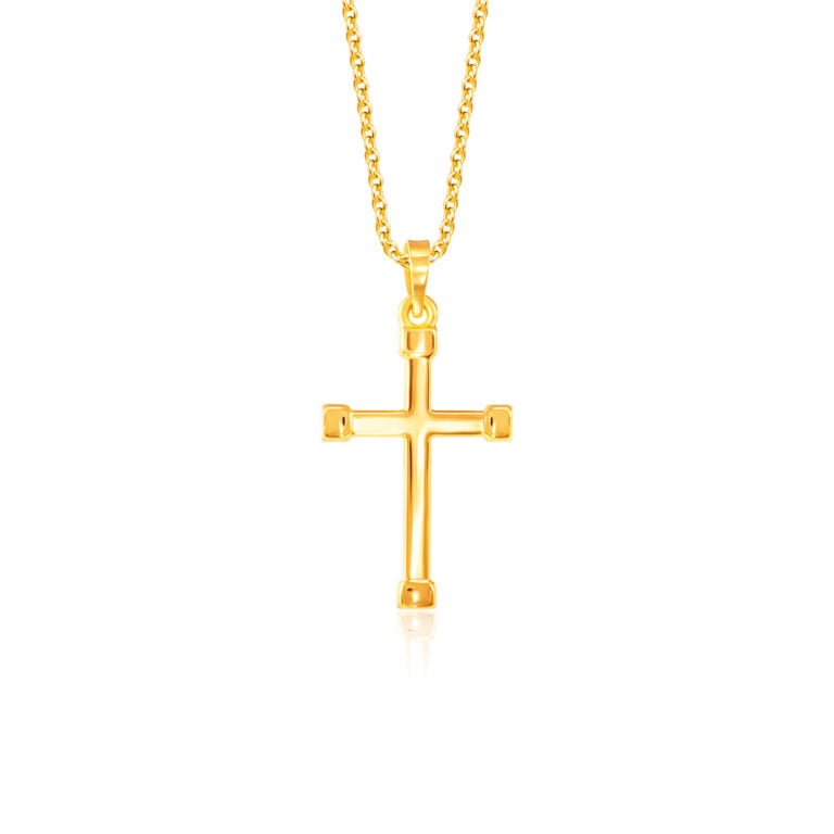 SK 916 CLASSIC CROSS GOLD PENDANT & NECKLACE FOR WOMEN