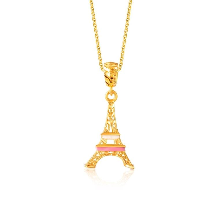 SK 916 ORO AMARE ROMANCE IN PARIS GOLD PENDANT & NECKLACE FOR WOMEN