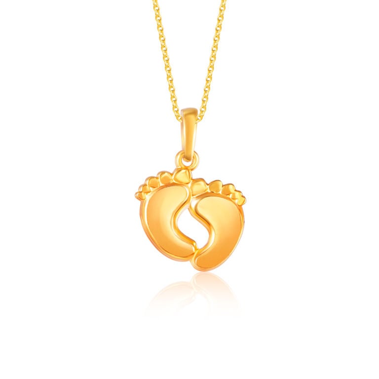 SK 916 BABY FEET GOLD PENDANT & NECKLACK FOR WOMEN
