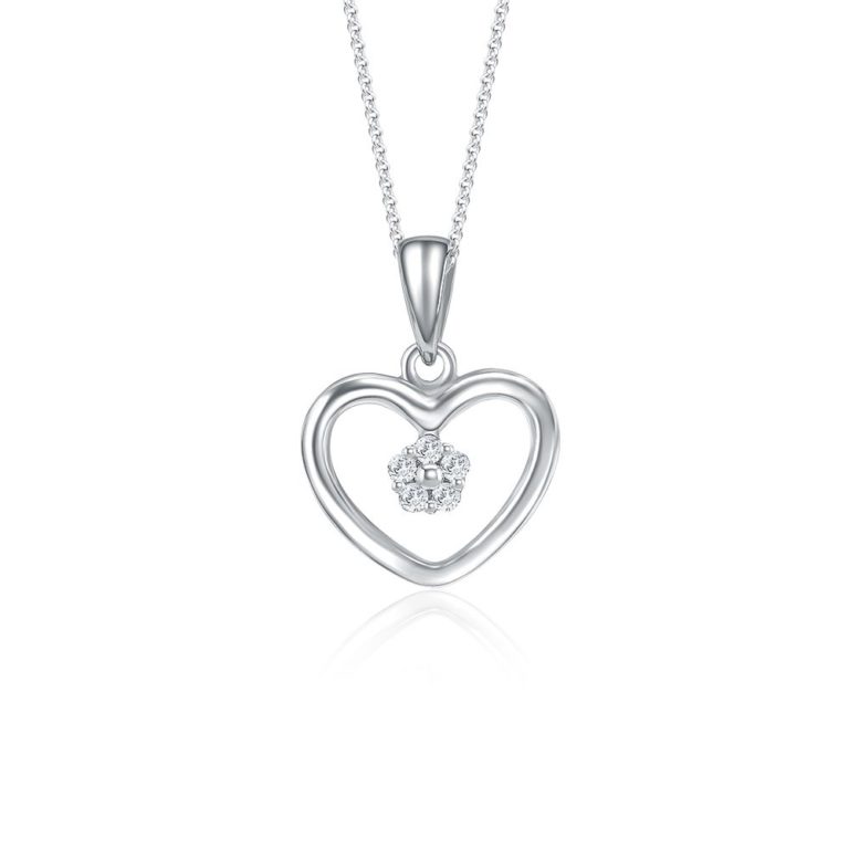 SK Jewellery Elegant heart shape diamond necklace for women