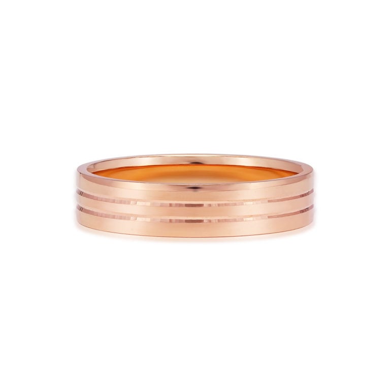 SK mens wedding rings in 14k rose gold with layering