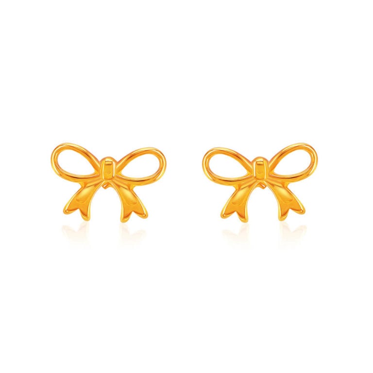 SK 916 CHEVELLE RIBBON STUD GOLD EARRINGS FOR WOMEN