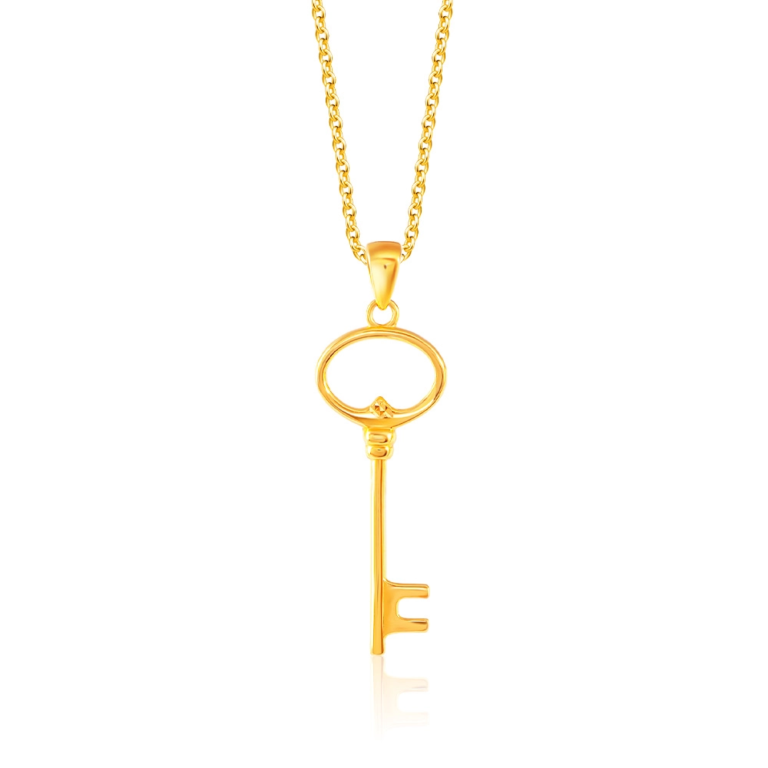 SK 916 ANGEL KEY GOLD PENDANT & NECKLACE FOR WOMEN