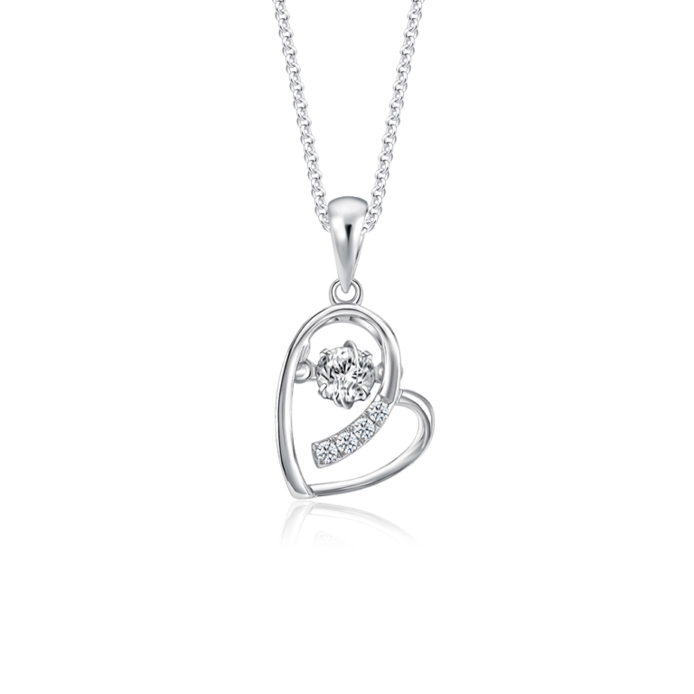 SK Jewellery Heart Embrace Dancing Diamond Necklace for women