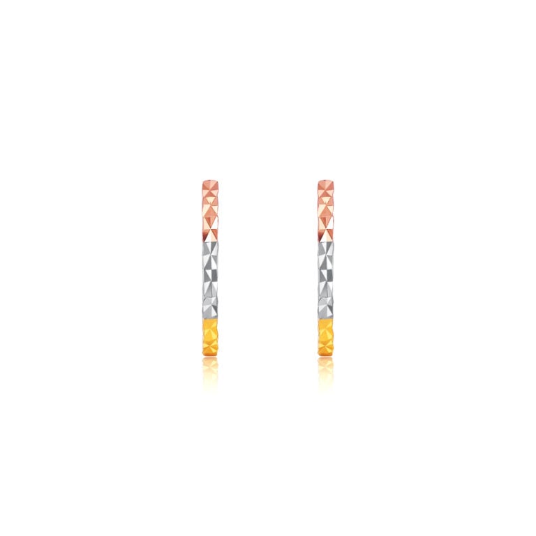 SK JEWELLERY 14K GOLD WHITE GOLD ROSE GOLD HOOP EARRINGS FOR WOMEN MALAYSIA
