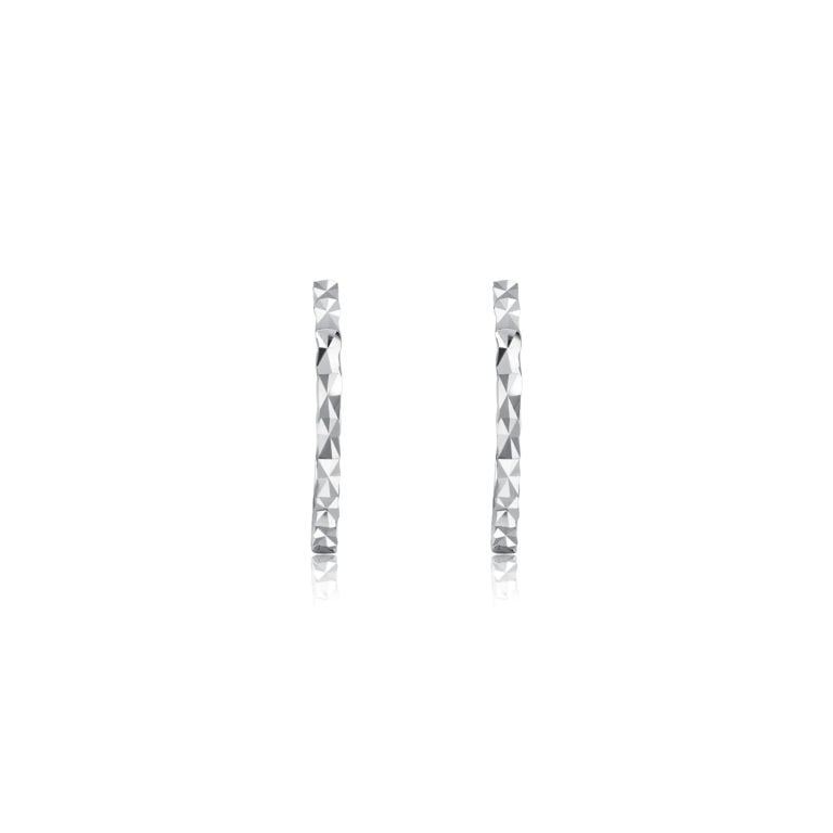 SK JEWELLERY 14K WHITE GOLD HOOP STUD WOMEN'S EARRINGS MALAYSIA