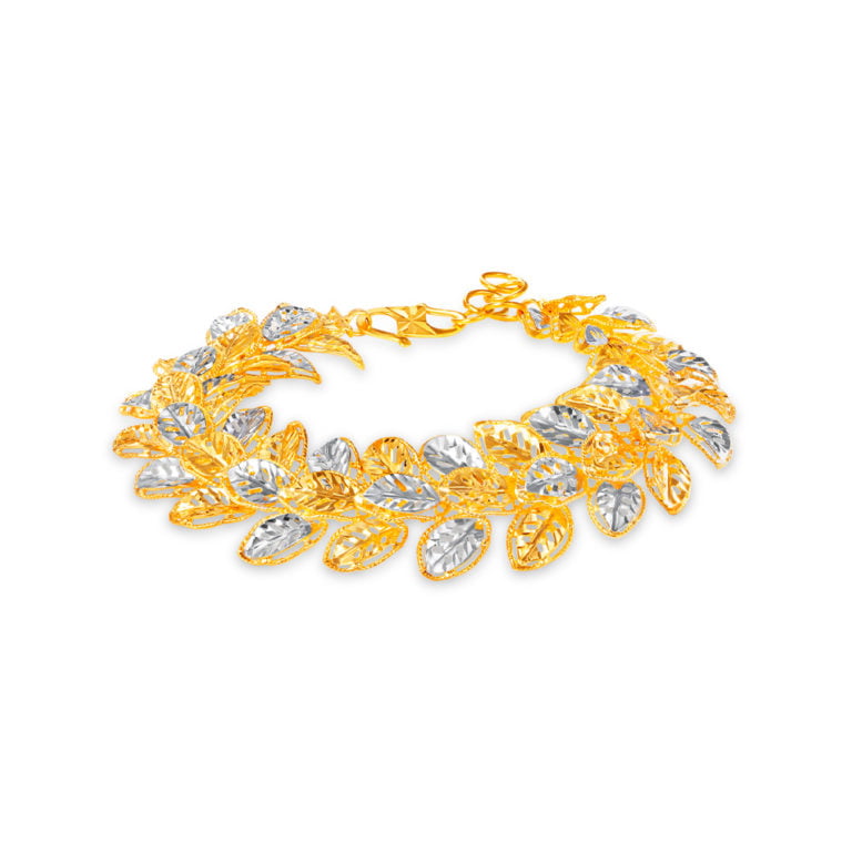 SK BRACELET FOR WOMEN ORO AMARE ORIEL a unique bracelet with leaf shaped design made out of 916 gold