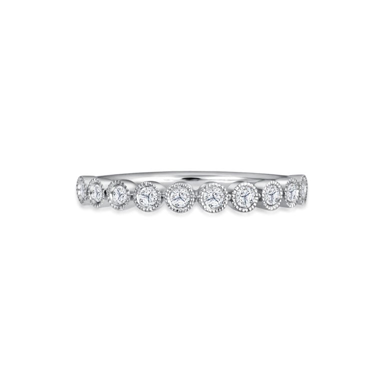 SK DIAMOND RING with a simple design in 10k white gold with lab grown diamonds SHERRY CLASSIC STARLETT