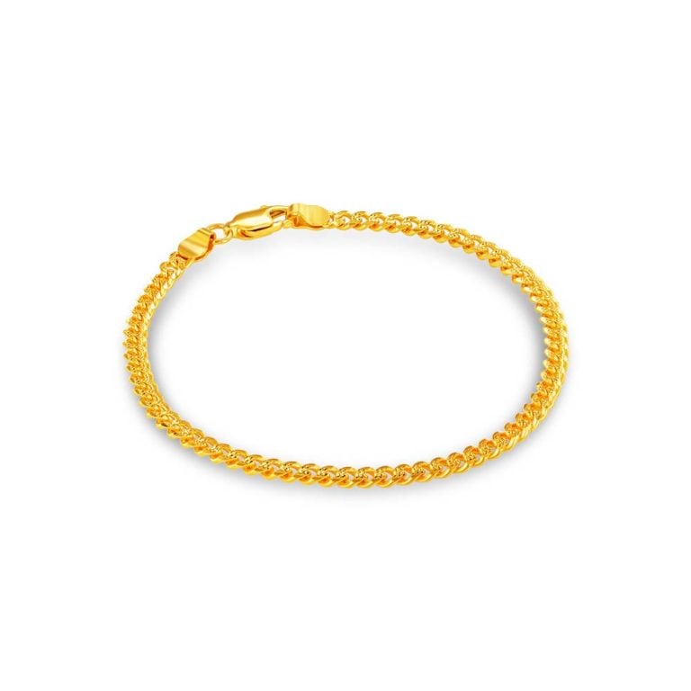 SK BRACELET FOR WOMEN ACCENT CURB CHAIN a classic bracelet for an everyday piece made in 916 gold