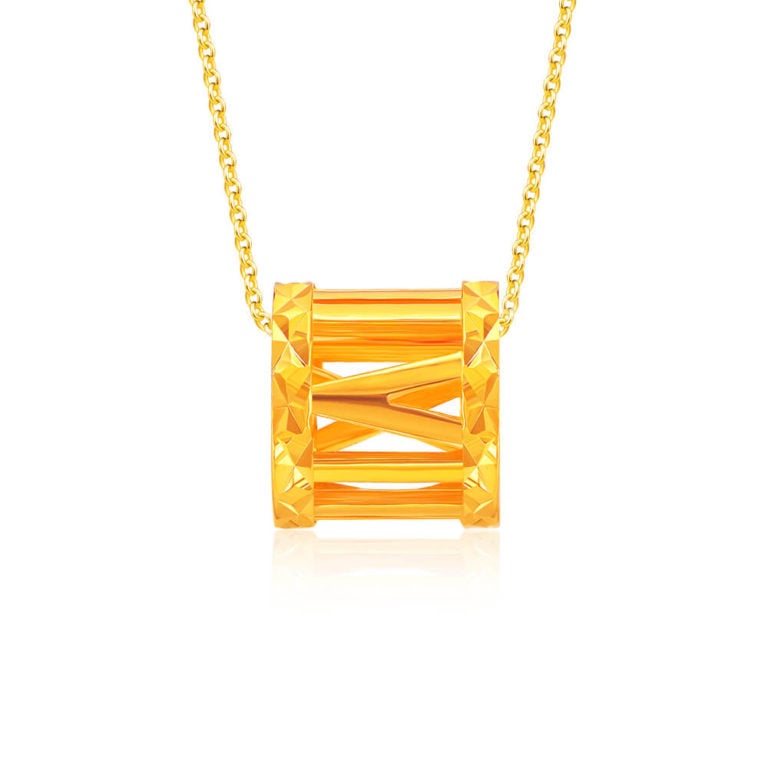 SK 916 ATLAS OPEN GOLD PENDANT & NECKLACE FOR WOMEN