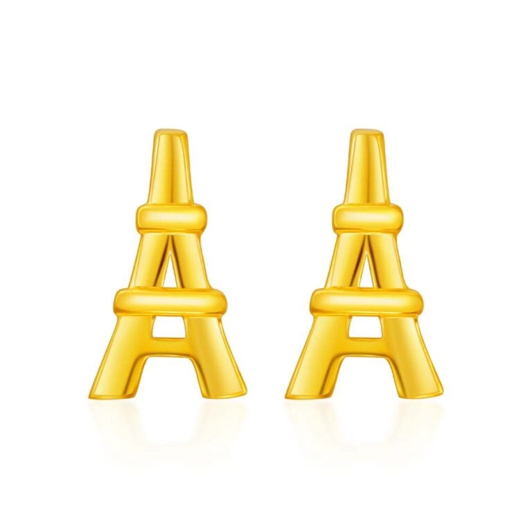 SK 916 Gold WOMEN'S Earrings featuring Eiffel Tower