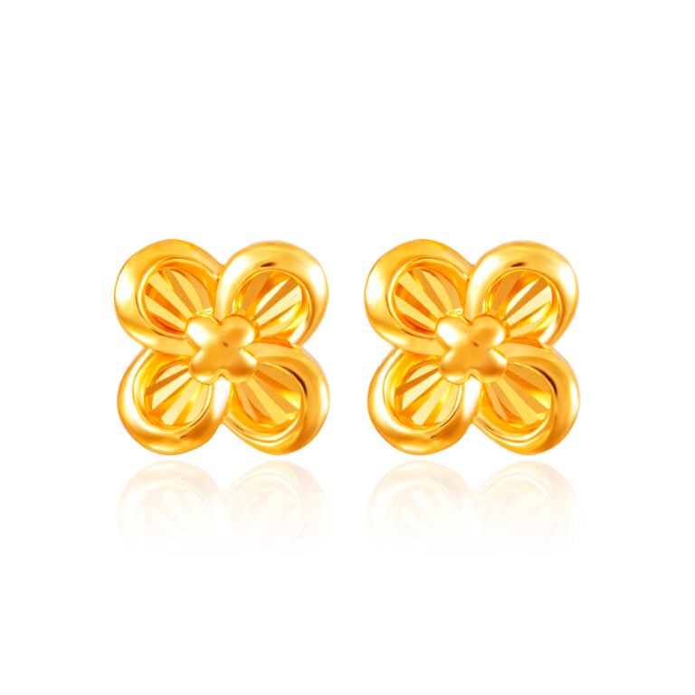 SK 916 AXIAL CLOVER GOLD EARRINGS for women