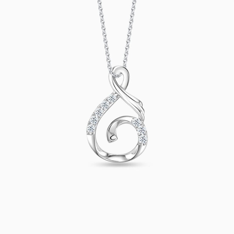 SK Jewellery Chanteuse 10k white gold diamond pendant & diamond necklace for women. Comes with 10k white gold chain.