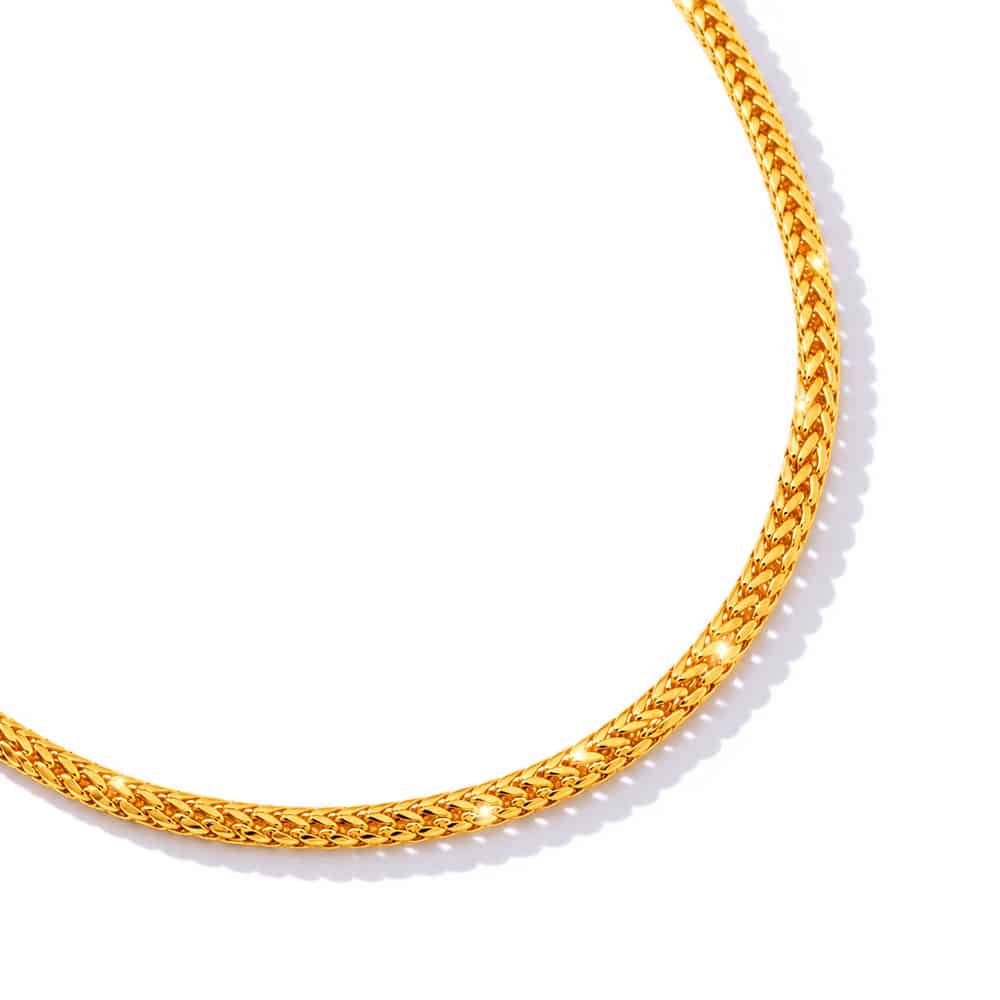 Glissade Rounded 916 Gold Chain in 916 Gold - SK Jewellery