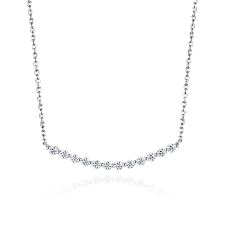 SK Jewellery Radiant Smile 10k white gold Diamond Necklace for women.