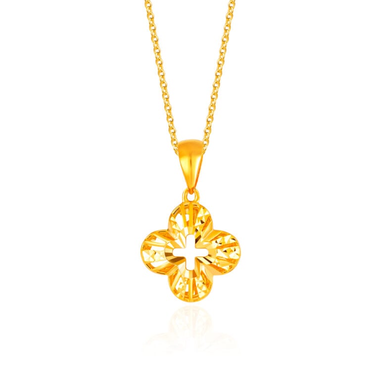 SK 916 CLOVER CROSS GOLD PENDANT & NECKLACES FOR WOMEN