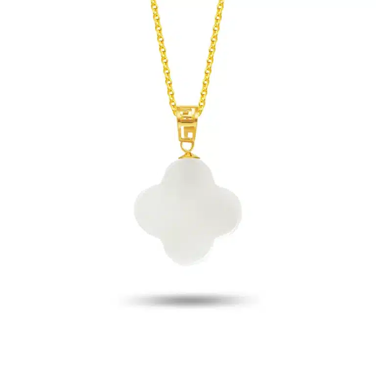 Lucky Clover Jade Necklace Pendant