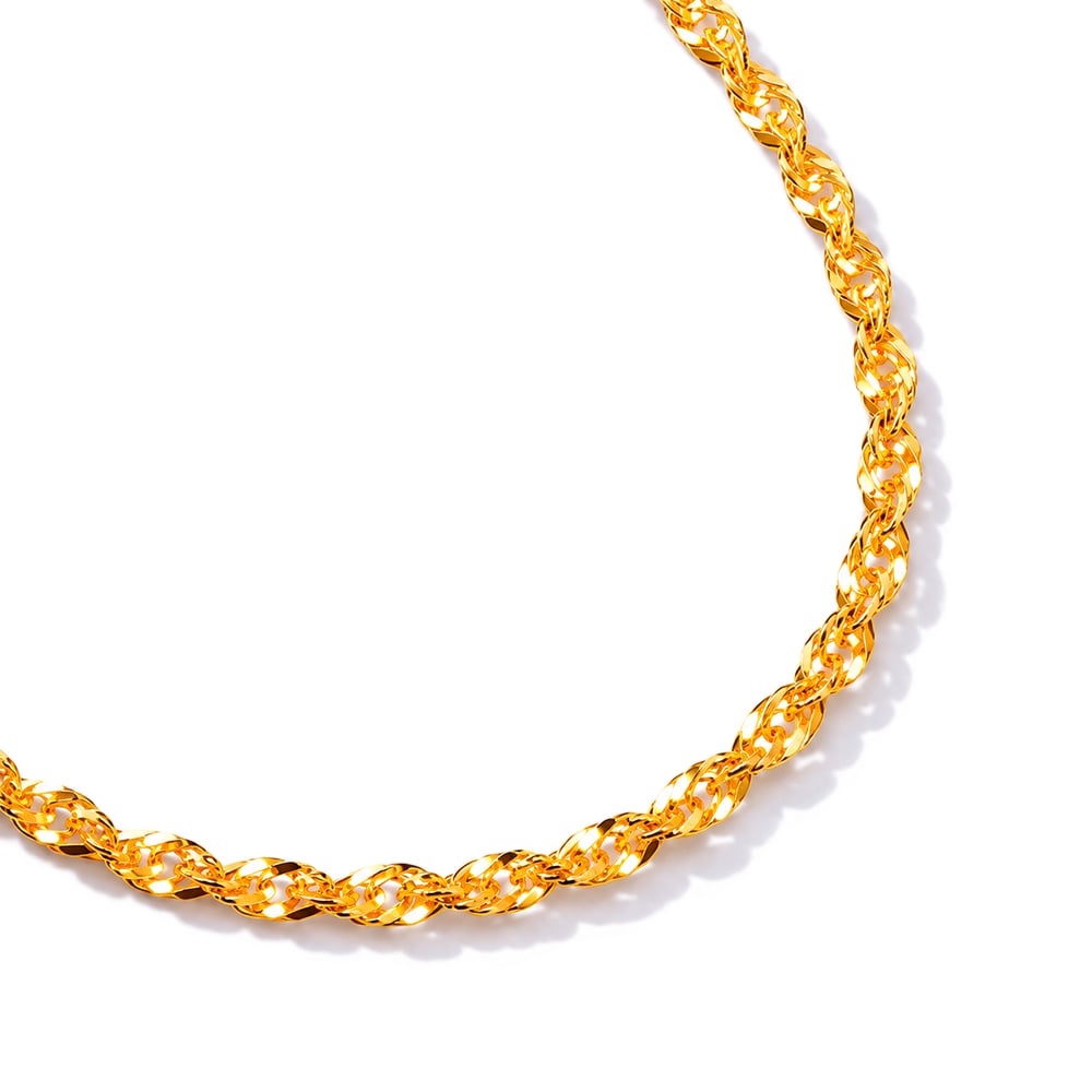 Twisted 916 Gold Chain in 916 Gold - SK Jewellery