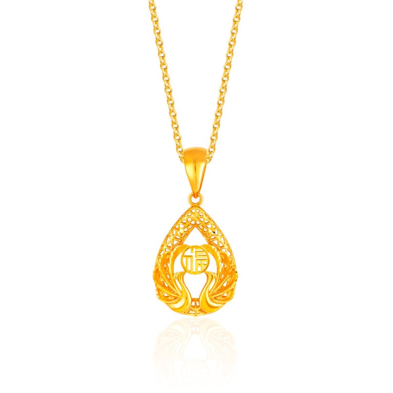 SK 916 FORTUNE PEAK GOLD PENDANT & NECKLACE FOR WOMEN