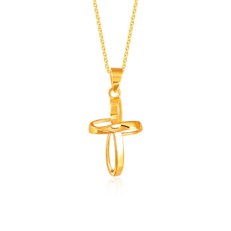 SK 916 AUREATE CROSS PENDANT GOLD PENDANT & NECKLACE FOR WOMEN