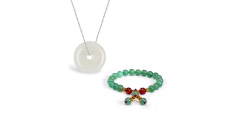 Jade Necklace And Bracelet Bundle
