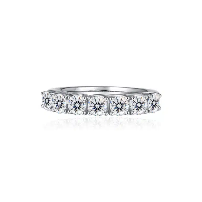 SK WEDDING BAND DIAMOND RING eternity design in 18k white gold with lab grown diamond STARDUST ETERNITY