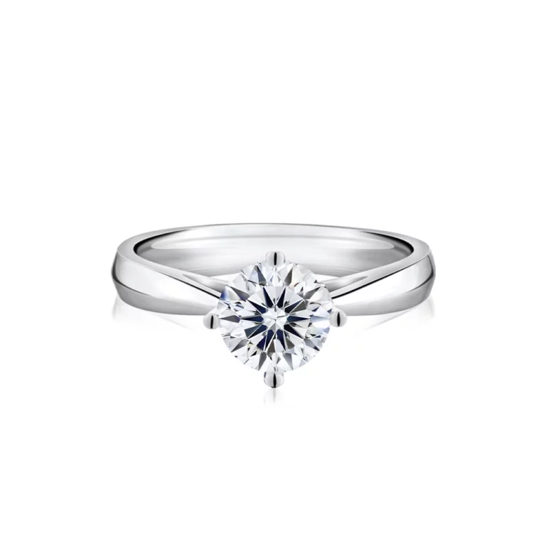 AllStar Classic Crown Diamond Engagement Ring in 18K white gold, featuring a patented 101-facet lab-grown diamond.