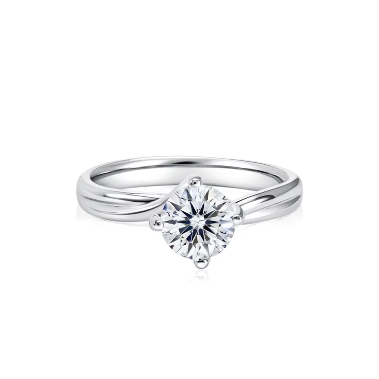 AllStar Classic Twisted Diamond Ring in 18K white and rose gold, featuring a patented 101-facet lab-grown diamond.