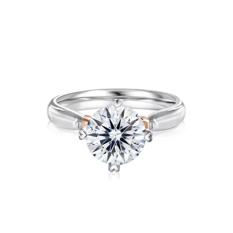 SK DIAMOND RING in 18k white gold and rose gold with 101 facets lab grown diamond THE INFINITO ALLSTAR