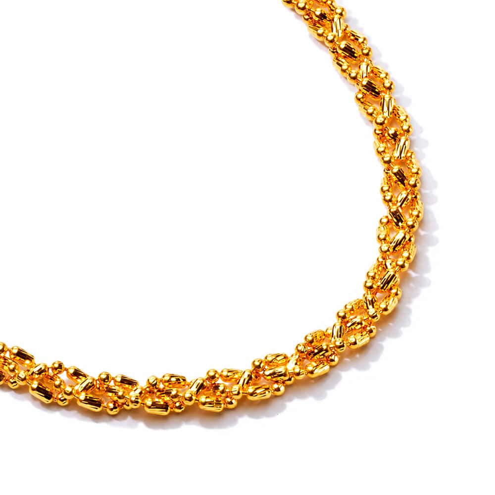 Hexagonal 916 Gold Chain in 916 Gold - SK Jewellery