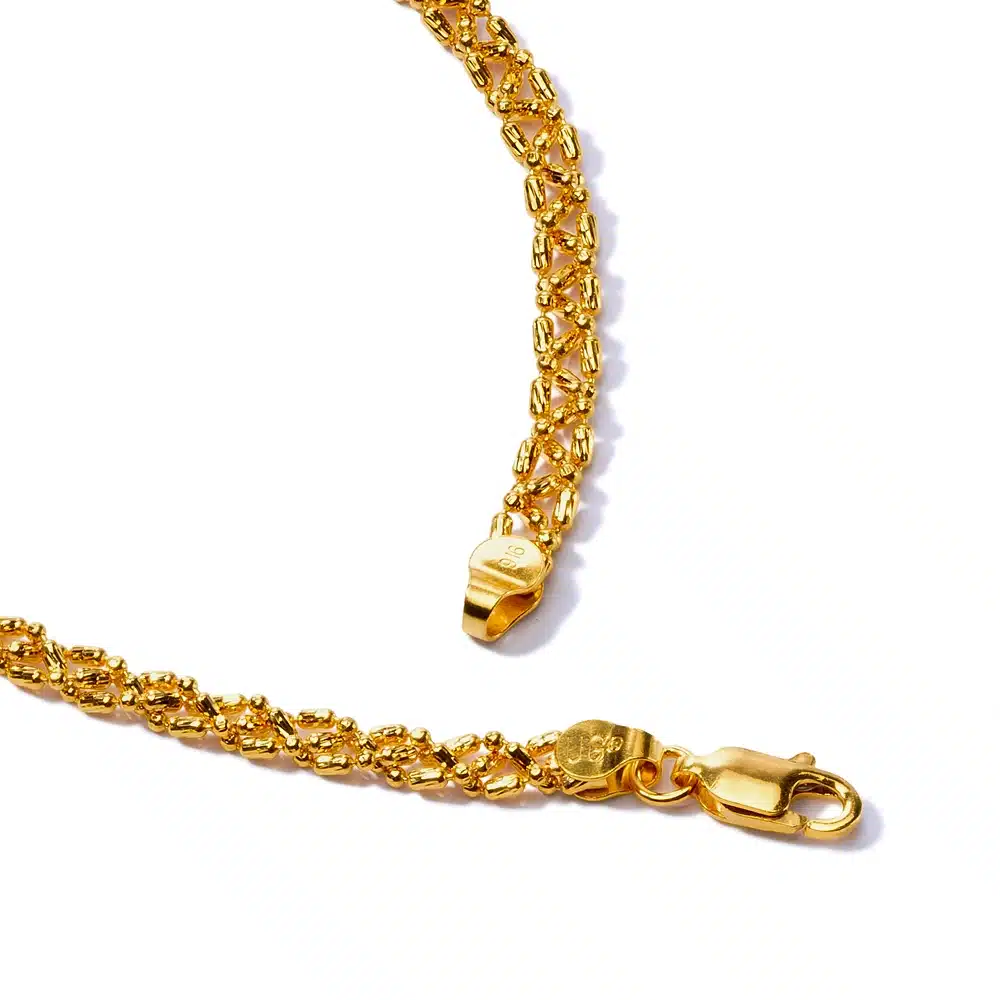 Hexagonal 916 Gold Chain in 916 Gold - SK Jewellery