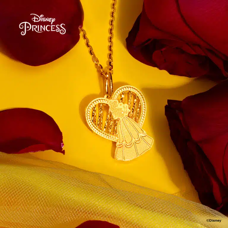 Disney Princess Belle 999 Pure Gold Necklace for women
