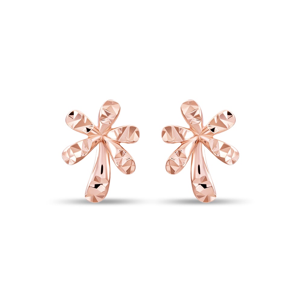 Palm Tree 14K Rose Gold Earrings in 14K Gold - SK Jewellery