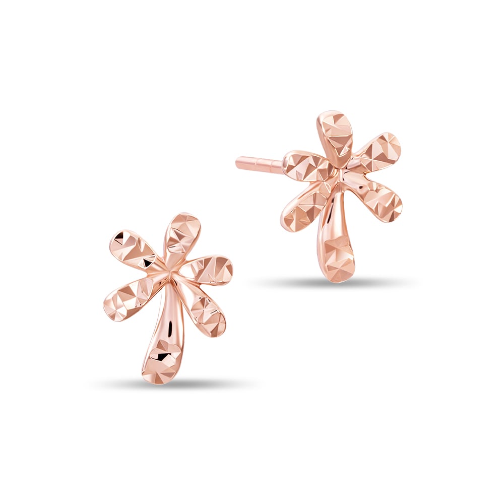 Palm Tree 14K Rose Gold Earrings in 14K Gold - SK Jewellery