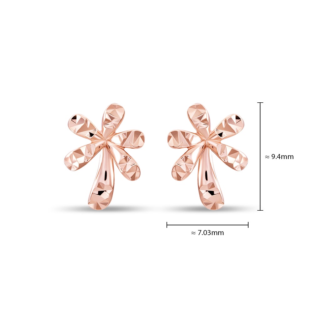 Palm Tree 14K Rose Gold Earrings in 14K Gold - SK Jewellery