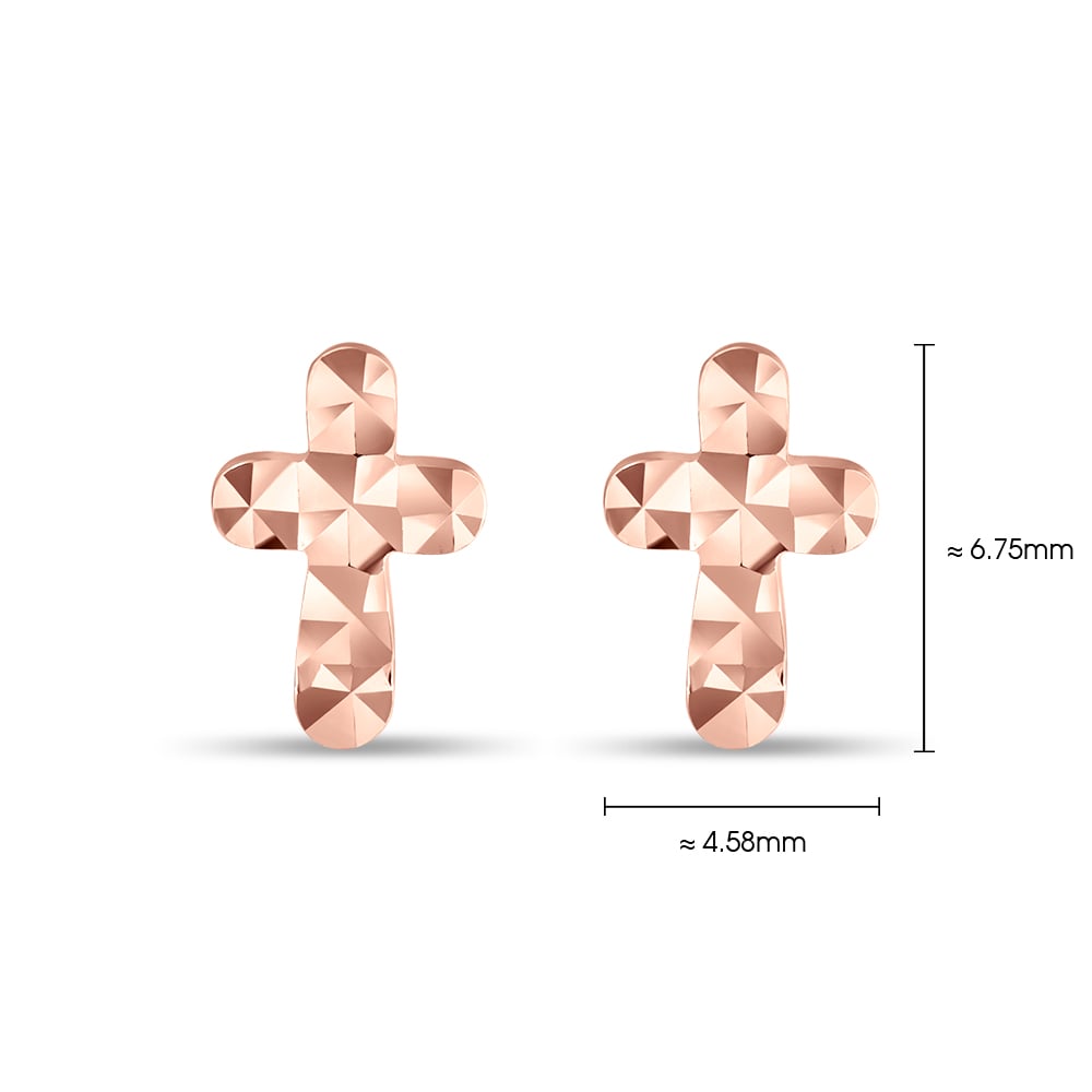 Glimmering Faith 14K Rose Gold Loca Earrings in 14K Gold - SK Jewellery