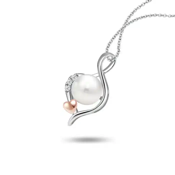 Tender Embrace Diamond Pearl Necklace for women