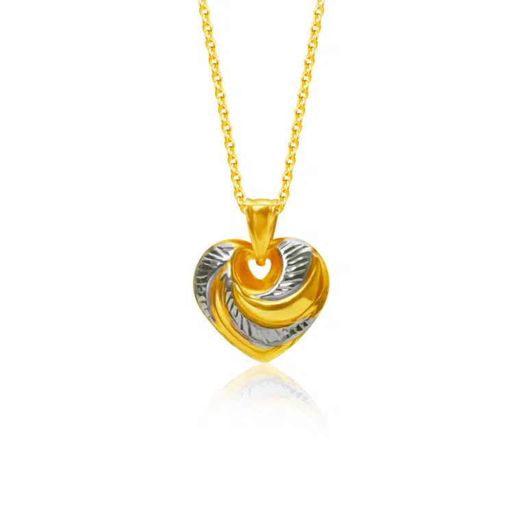 SK 916 Dual Harmony Heart Gold Necklace for women