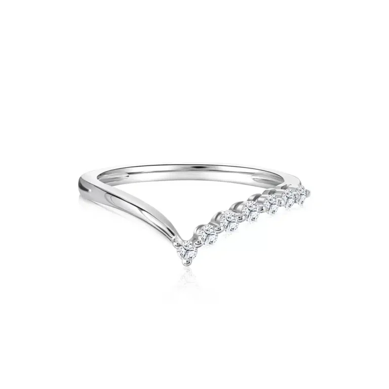 Timeless Wishbone Half Eternity Diamond Wedding Ring for women