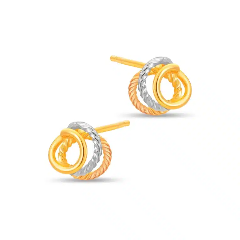 SK earrings malaysia in 916 gold with a spiral design as a stud earring