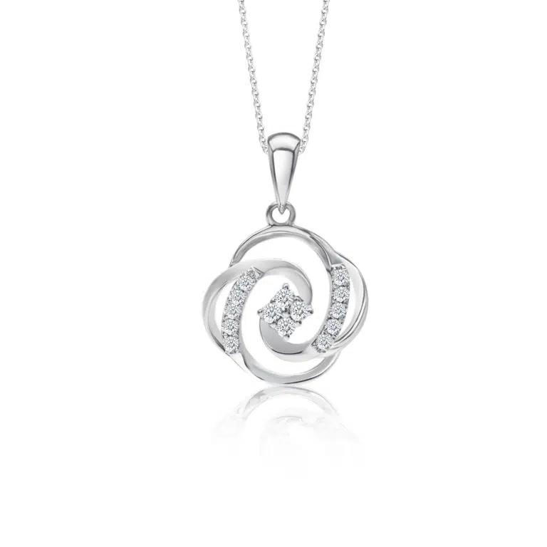 SK Twinkling swirl diamond necklace for women