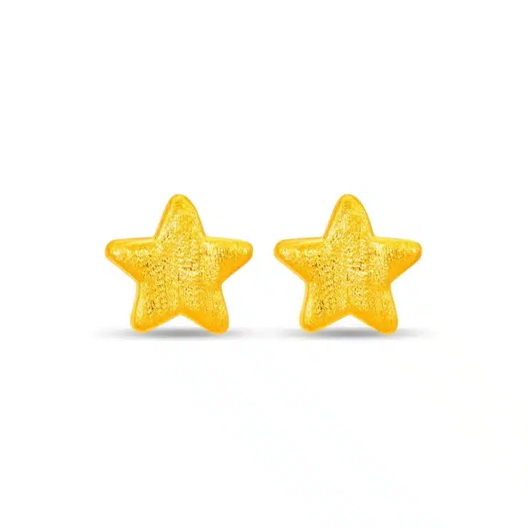 SK earrings malaysia small gold earrings designs for daily use featuring star shaped studs in 999 gold