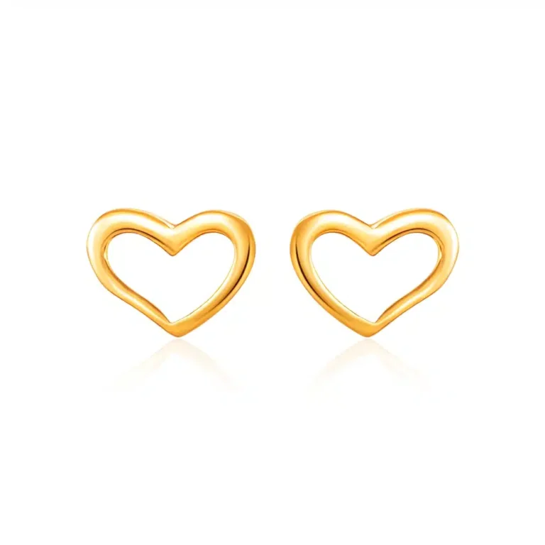 SK earrings malaysia in 916 gold with a heart design as a stud earring